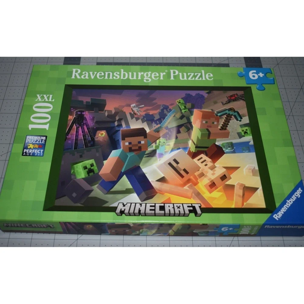 Ravensburger Minecraft Jigsaw Puzzle 100 Piece XXL  Complete Ages 6+ Premium